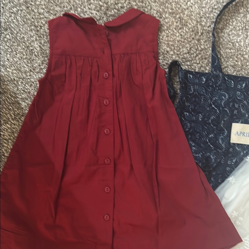 April Cornell ,Elegant Kids Dress Set - White and Red - Picture 3 of 6